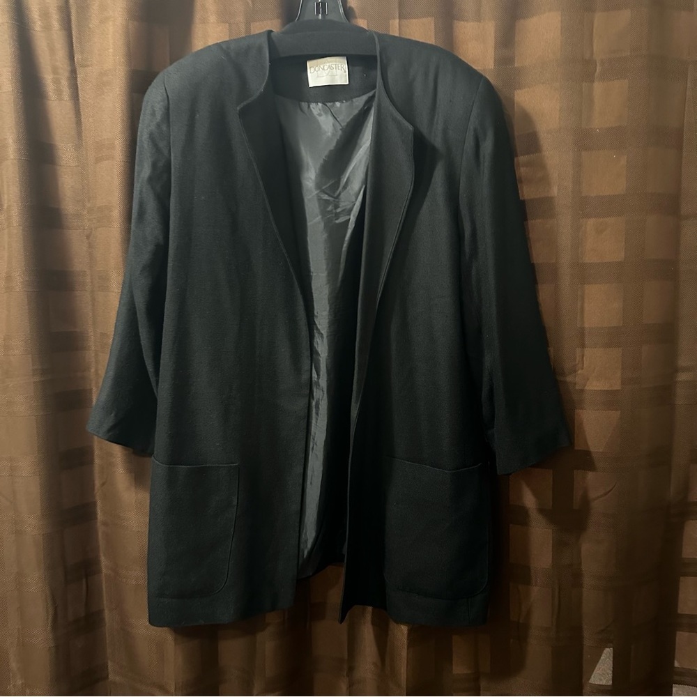 Doncaster Linen Blend Black Jacket‎ Blazer size 14